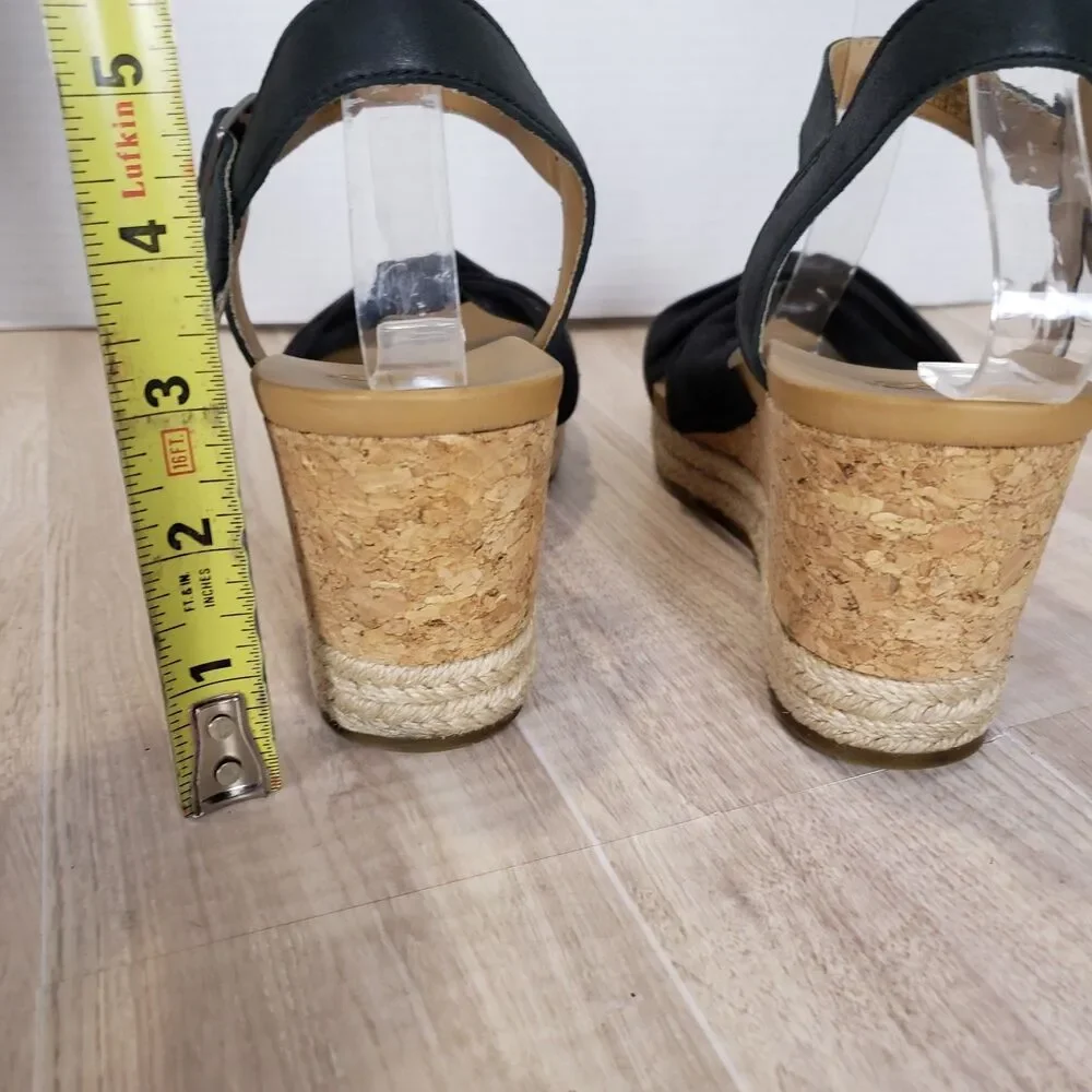 UGG Womens Joslyn Crisscross Canvas Cork Espadrille Wedge Sandals Sz 7 Festival